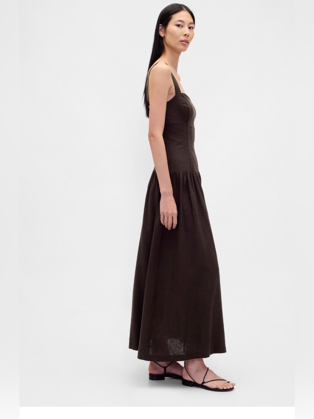GAP Dark Brown Sleeveless Maxi Dress - Picture 3 of 9